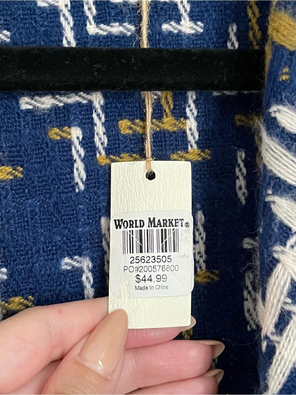 New World Market Plaid Wrap One Size Longline Blue Multicolor